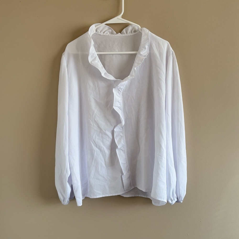 White Ruffled Blouse